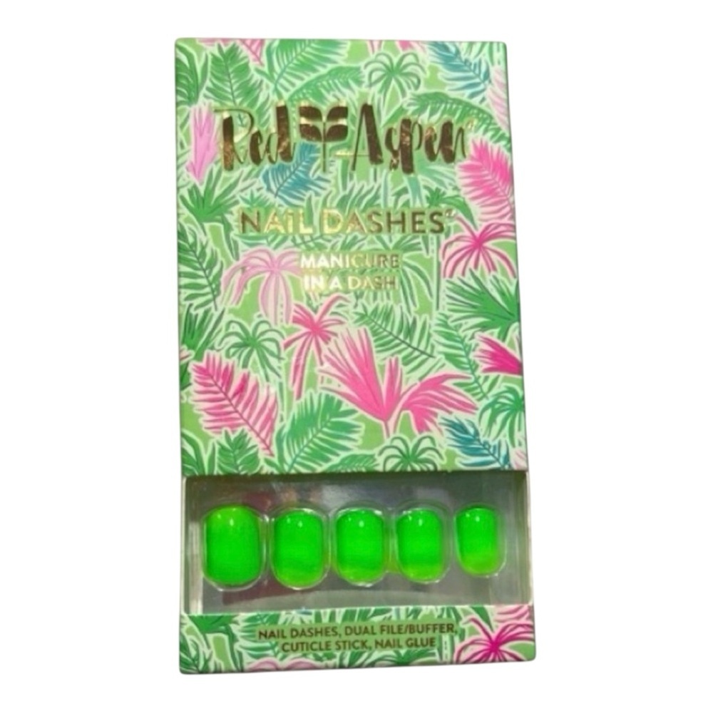 Neon Green Nail Dashes Red Aspen Resorting to Bliss new in box press on nails